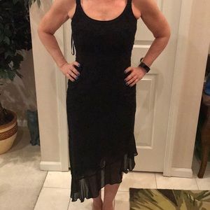 Jones New York Black jet beaded cocktail dress